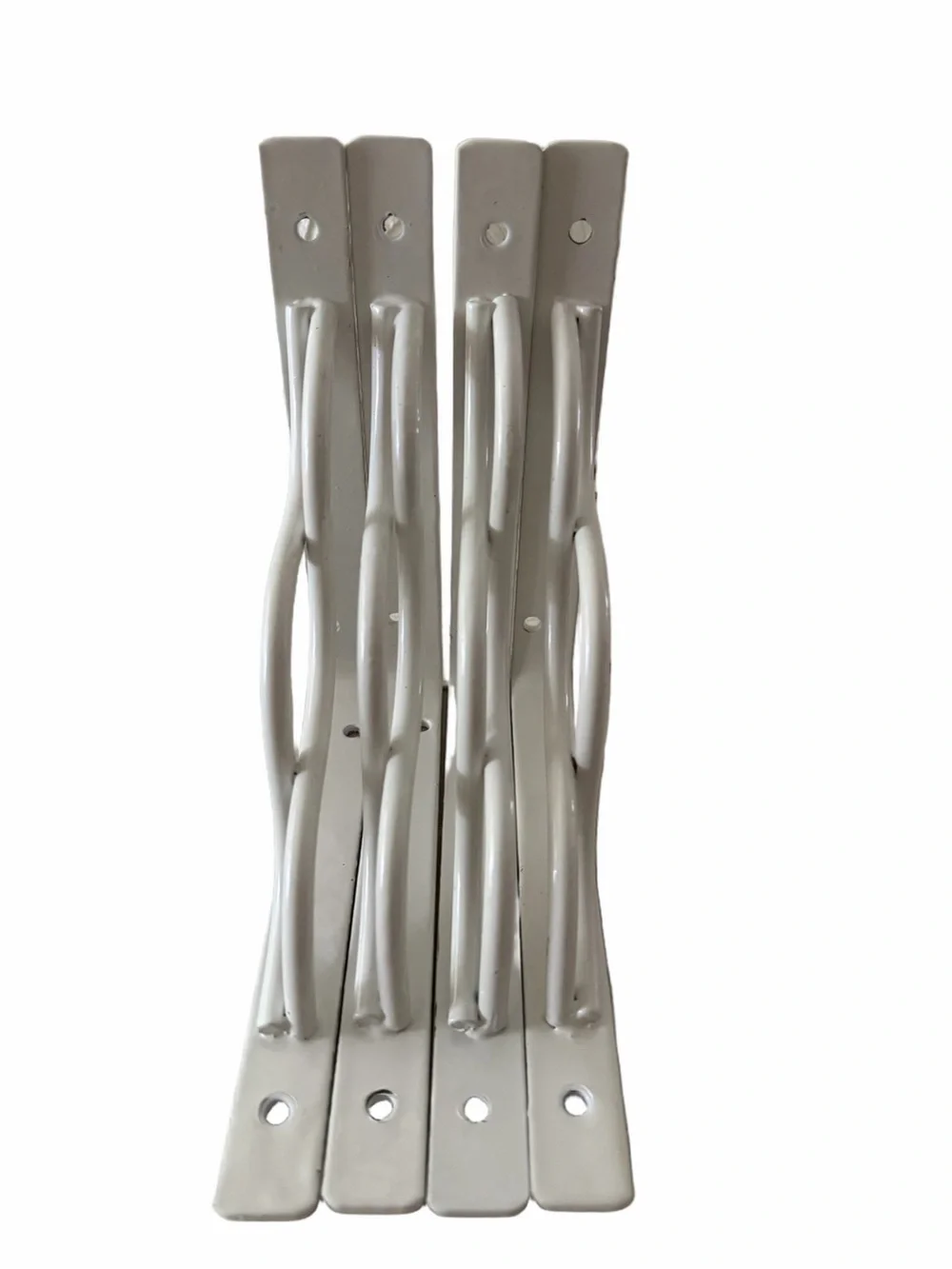 Decorative White Metal Shelf Brackets (Set of 4) | Scroll Design